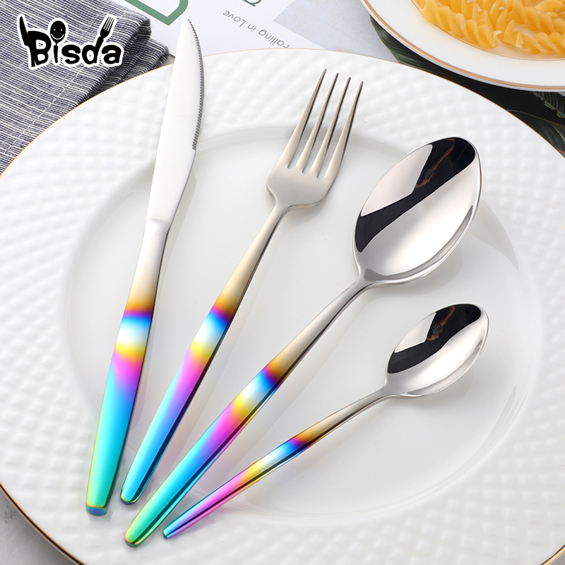 Gold Plated Cutlery - أدوات مائدة من الفولاذ المقاوم للصدأ