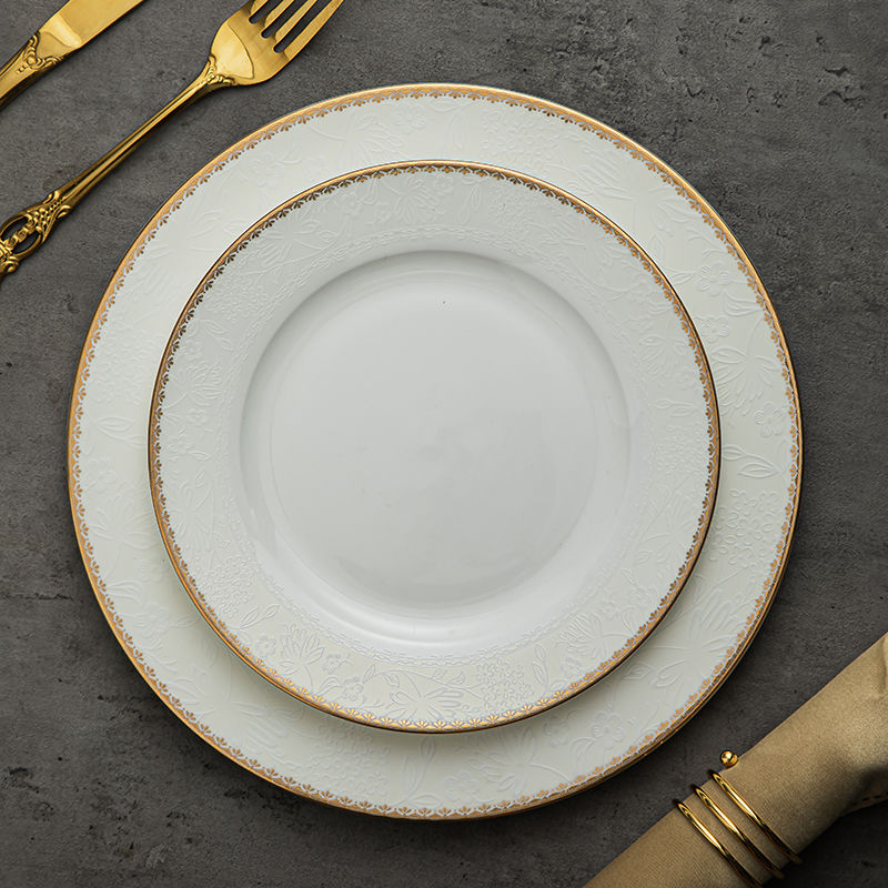 Gold Plated Cutlery - الإبداعية مطلية بالذهب الأزهار العظام الصين
