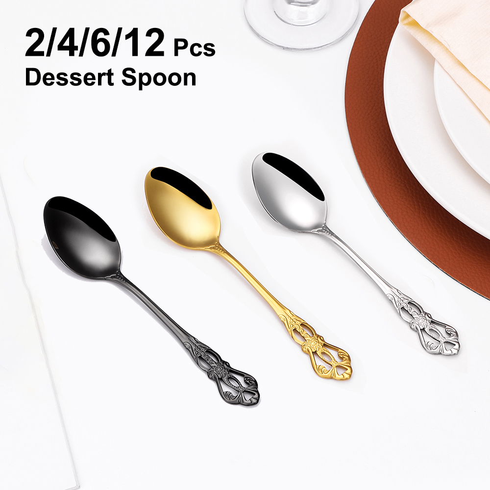 Gold Plated Cutlery - ملاعق حلوى ذهبية ، أدوات مائدة