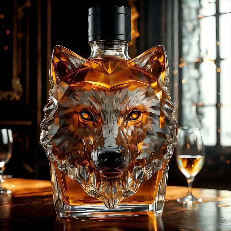 قارورة زجاجية على شكل رأس ذئب  - مراجعة Glass Decanter Whiskey وسعره
