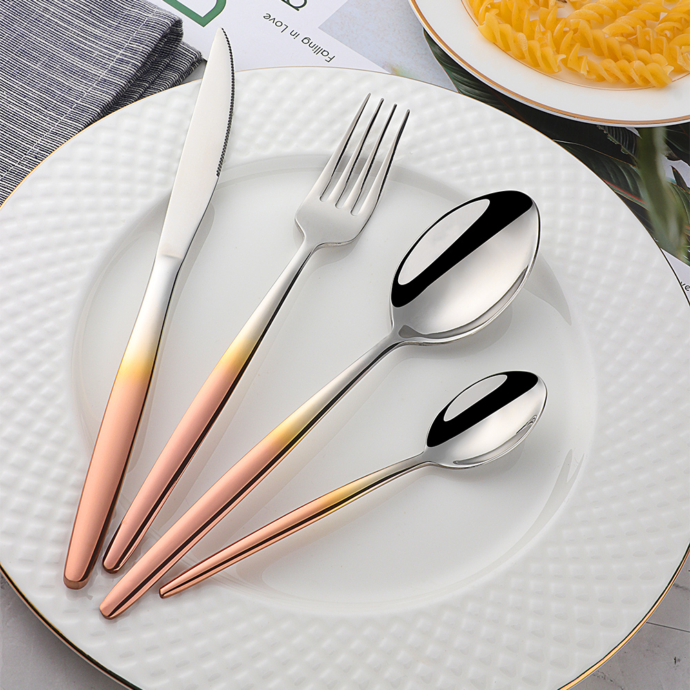 أدوات مائدة من الفولاذ المقاوم - مراجعة Gold Plated Cutlery وسعره