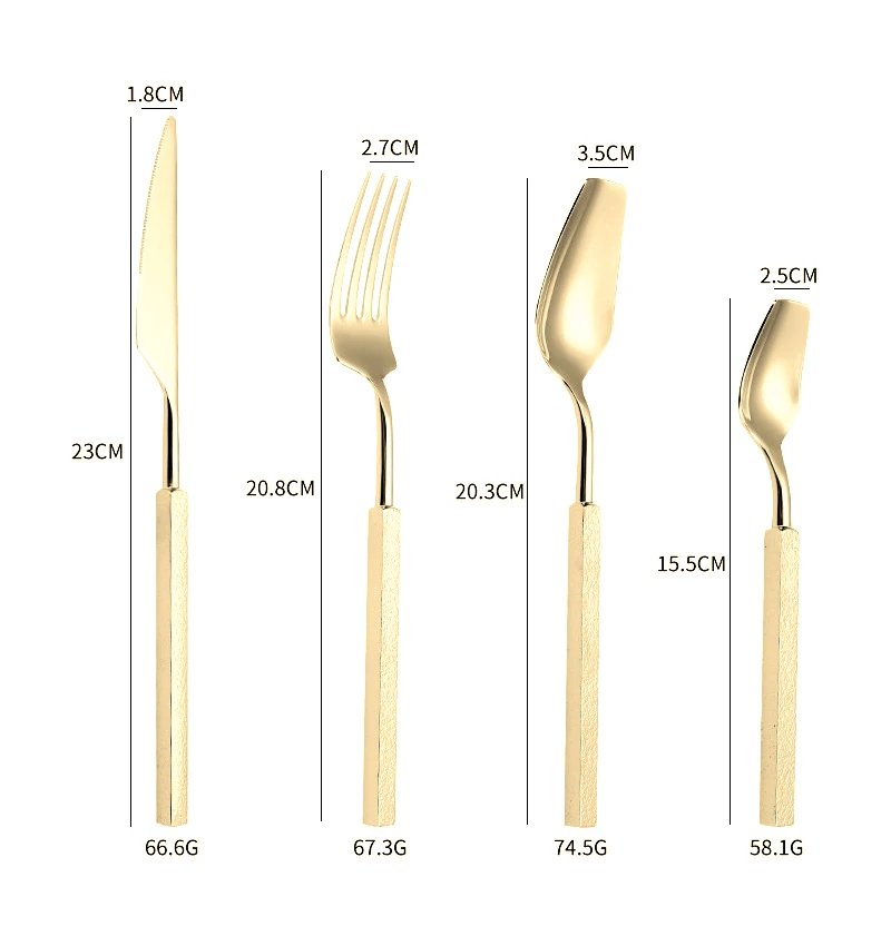 طقم أدوات مائدة فاخر من 4 قطع، - مراجعة Gold Plated Cutlery وسعره