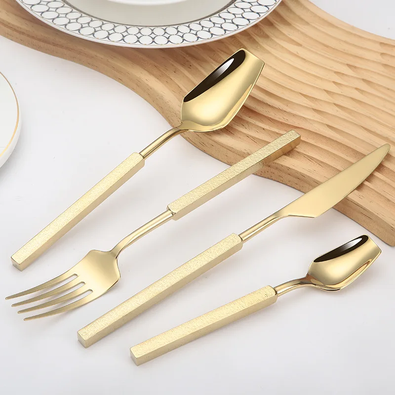 طقم أدوات مائدة فاخر من 4 قطع، - مراجعة Gold Plated Cutlery وسعره