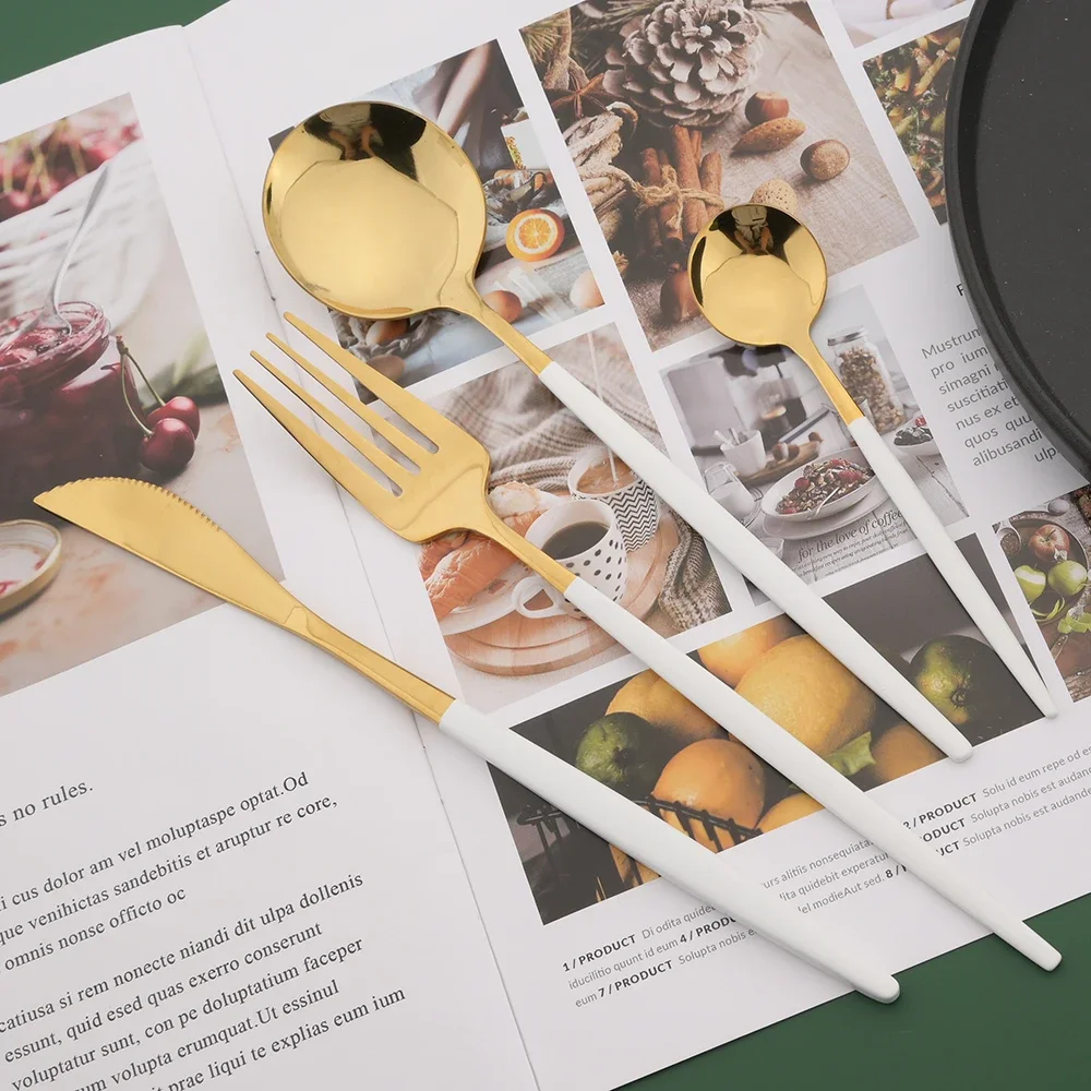 طقم أدوات مائدة 16/24/32/48 قط - مراجعة Gold Plated Cutlery وسعره