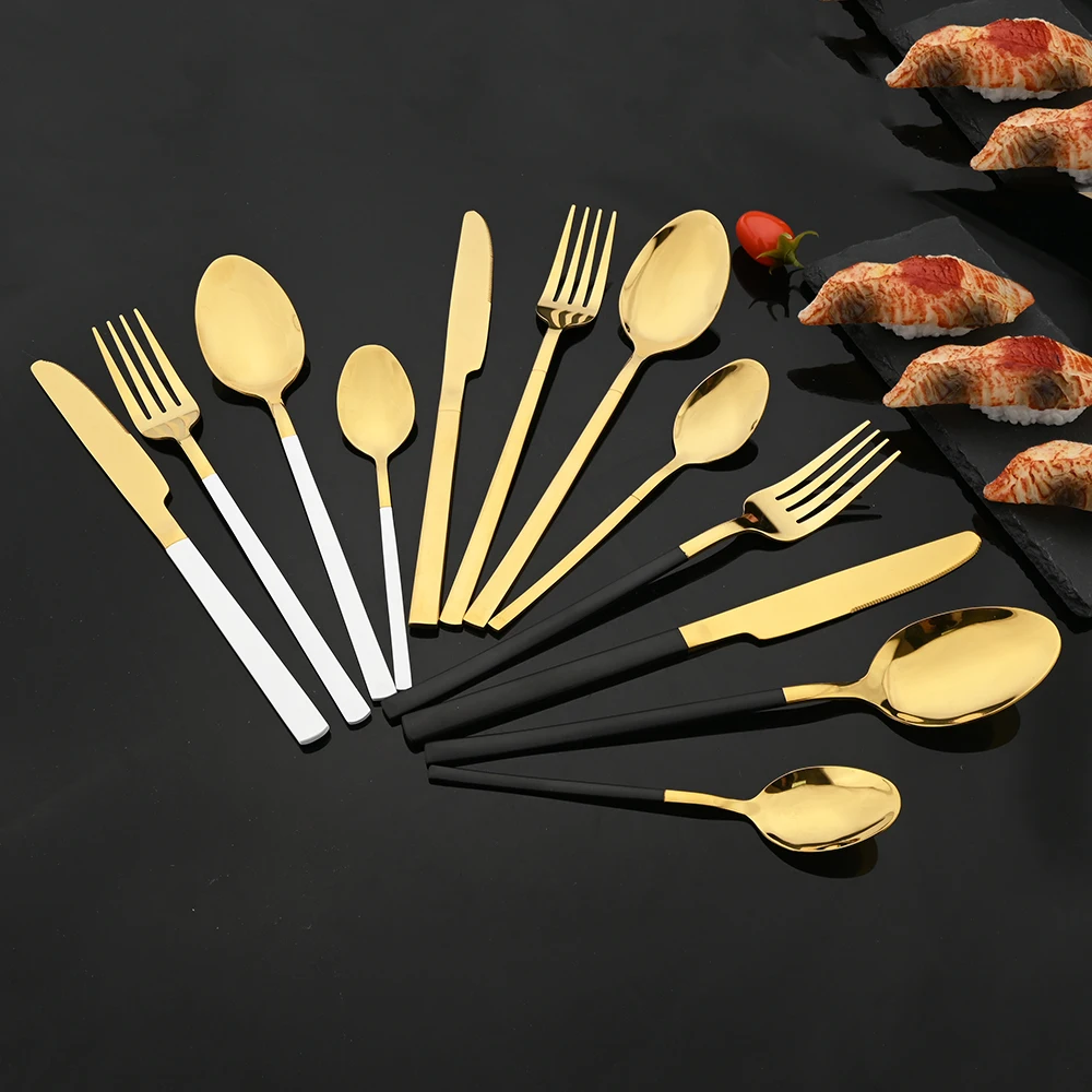 16 قطعة مجموعة أدوات المائدة ا - مراجعة Gold Plated Cutlery وسعره
