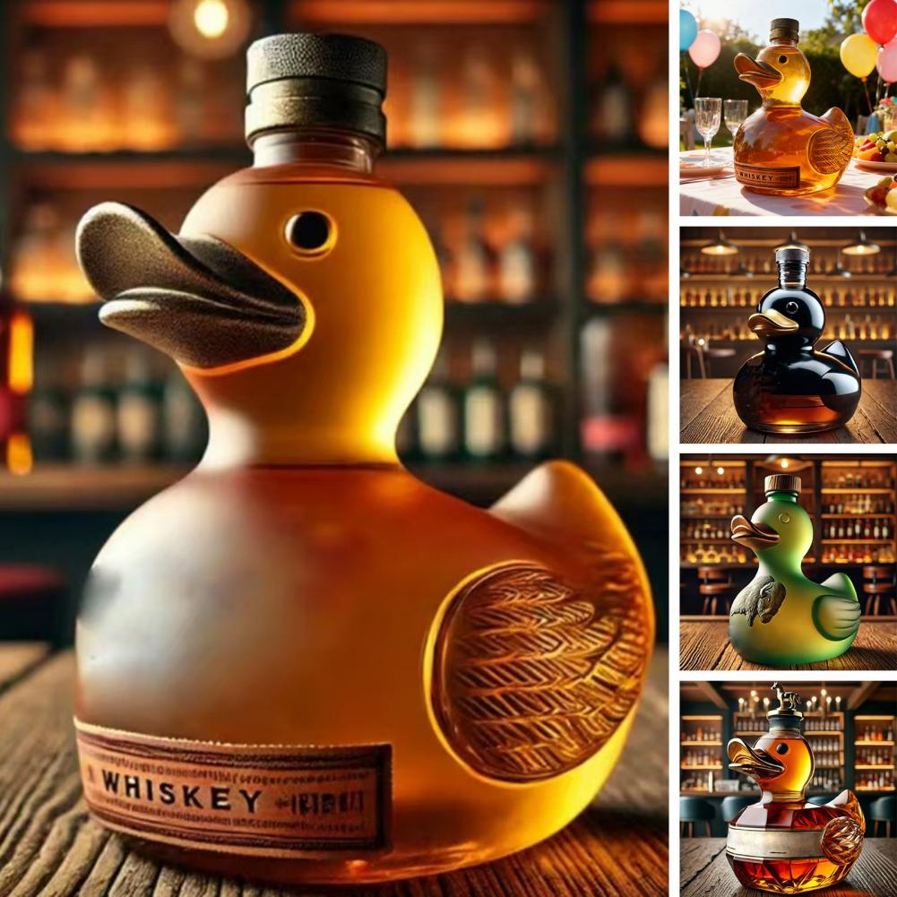 بطة زجاجة ويسكي الزجاج الحيوان - مراجعة Glass Decanter Whiskey وسعره