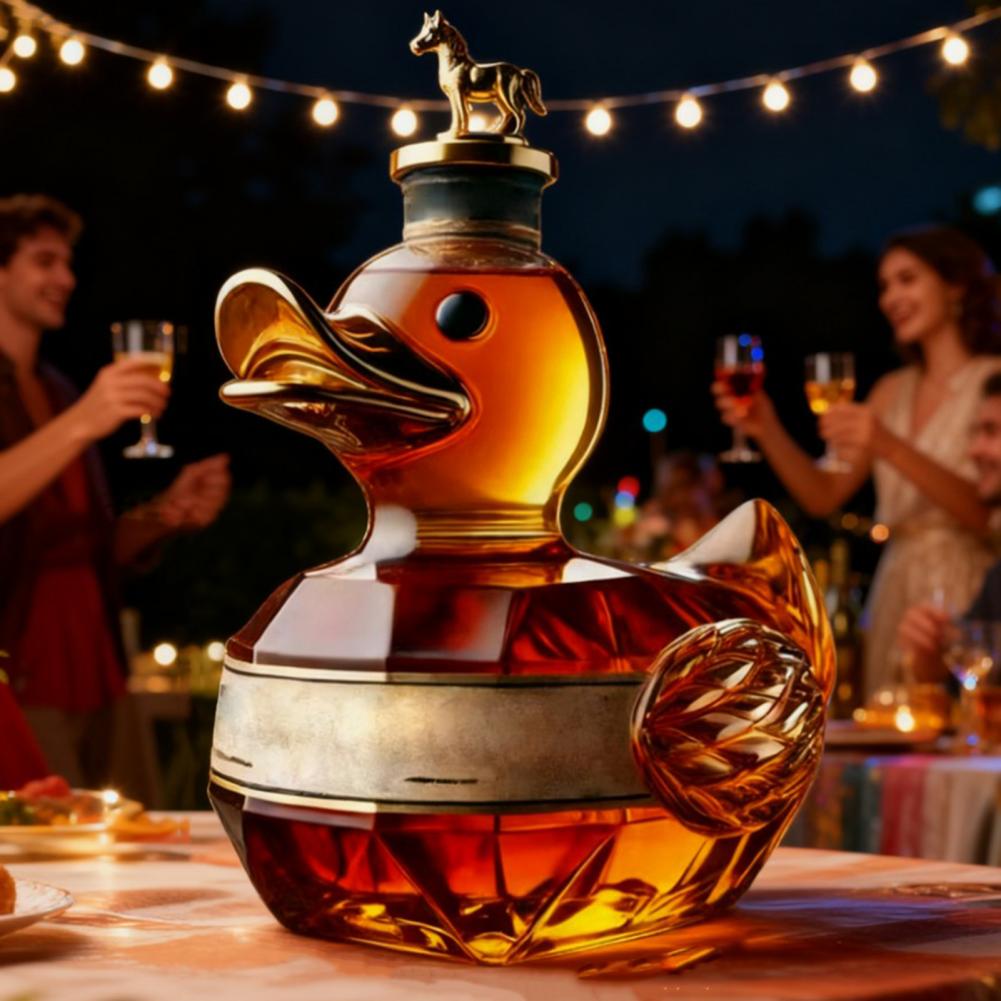 بطة زجاجة ويسكي الزجاج الحيوان - مراجعة Glass Decanter Whiskey وسعره