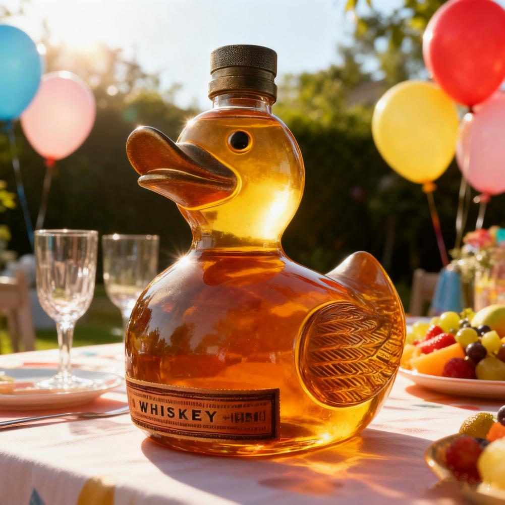 بطة زجاجة ويسكي الزجاج الحيوان - مراجعة Glass Decanter Whiskey وسعره