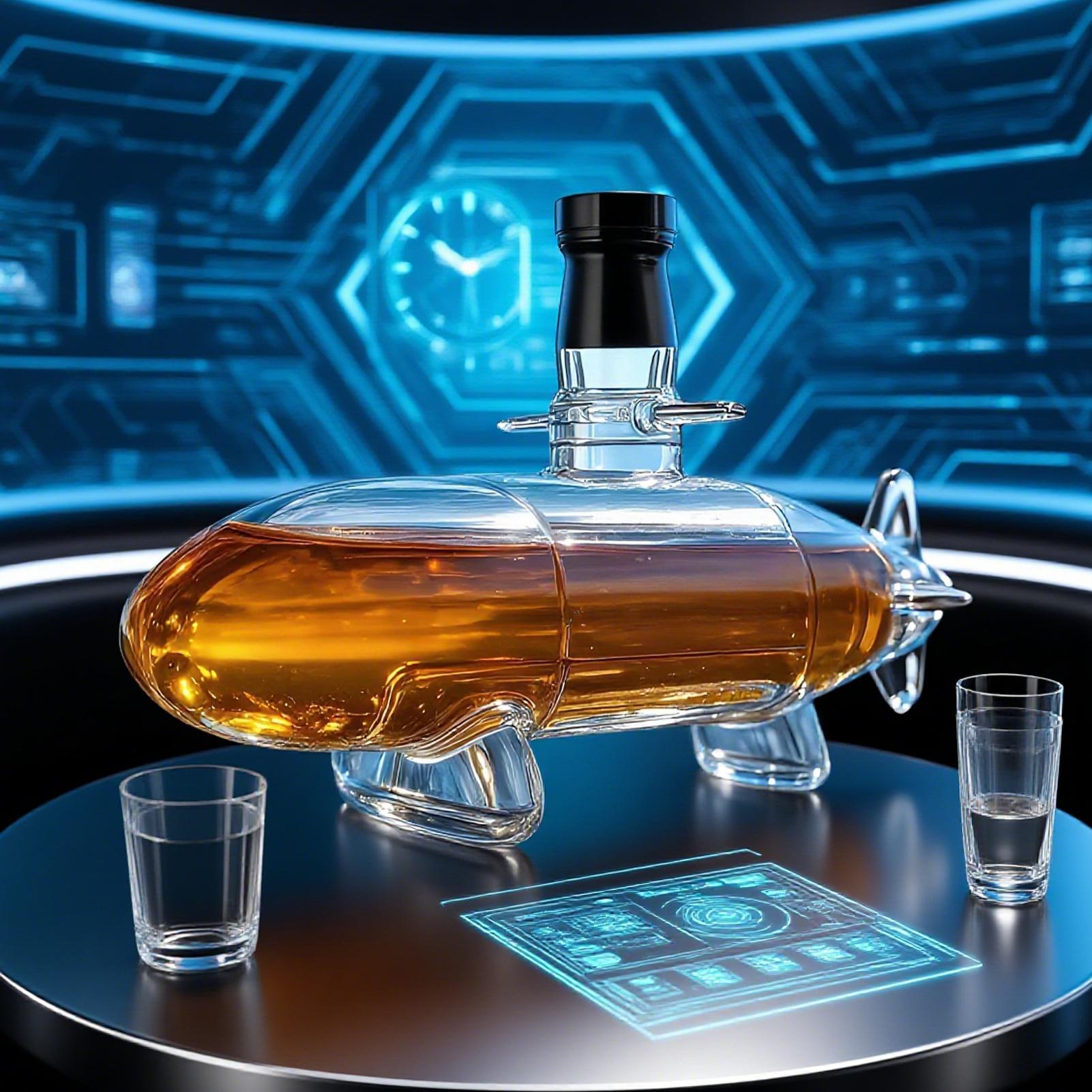 الغواصة ويسكي الدورق النبيذ ال - مراجعة Glass Decanter Whiskey وسعره
