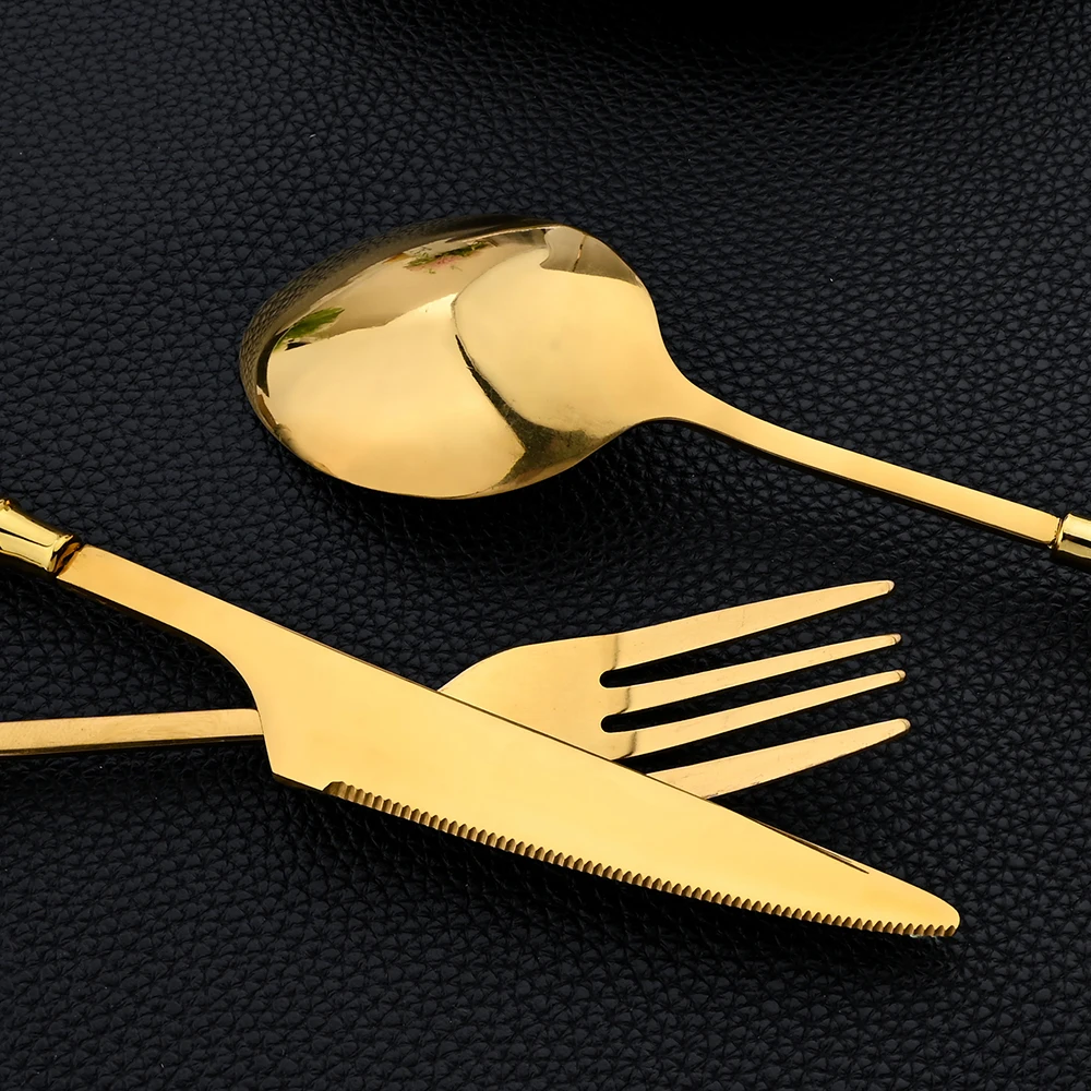 16 قطعة مجموعة أدوات المائدة م - مراجعة Gold Plated Cutlery وسعره