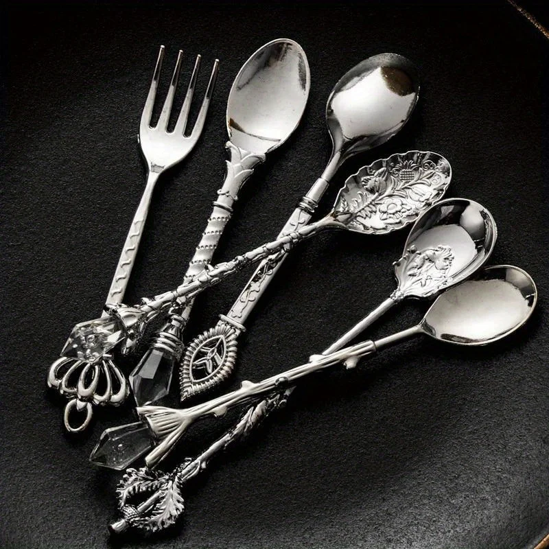 6 قطعة ملاعق خمر شوكة النمط ال - مراجعة Gold Plated Cutlery وسعره
