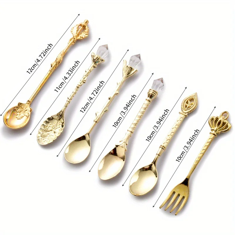 6 قطعة ملاعق خمر شوكة النمط ال - مراجعة Gold Plated Cutlery وسعره