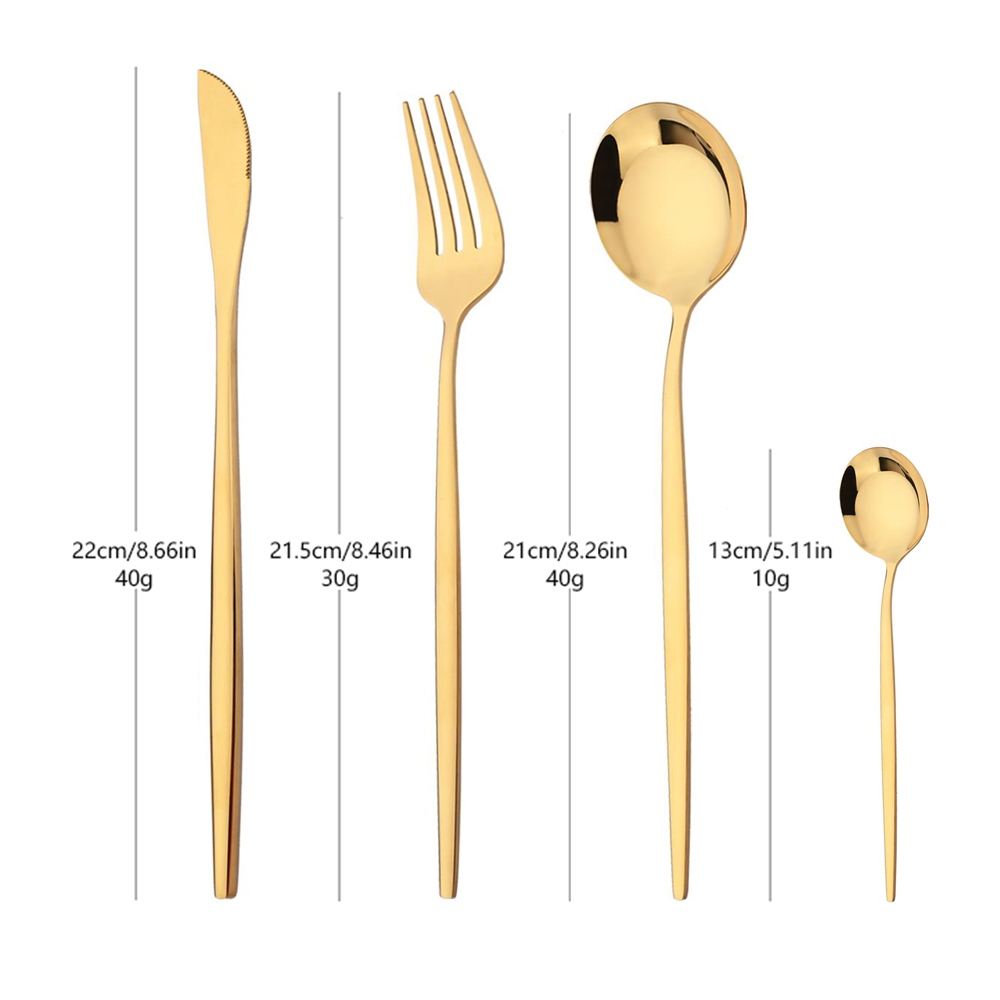 16 قطعة أواني الطعام الذهب الأ - مراجعة Gold Plated Cutlery وسعره