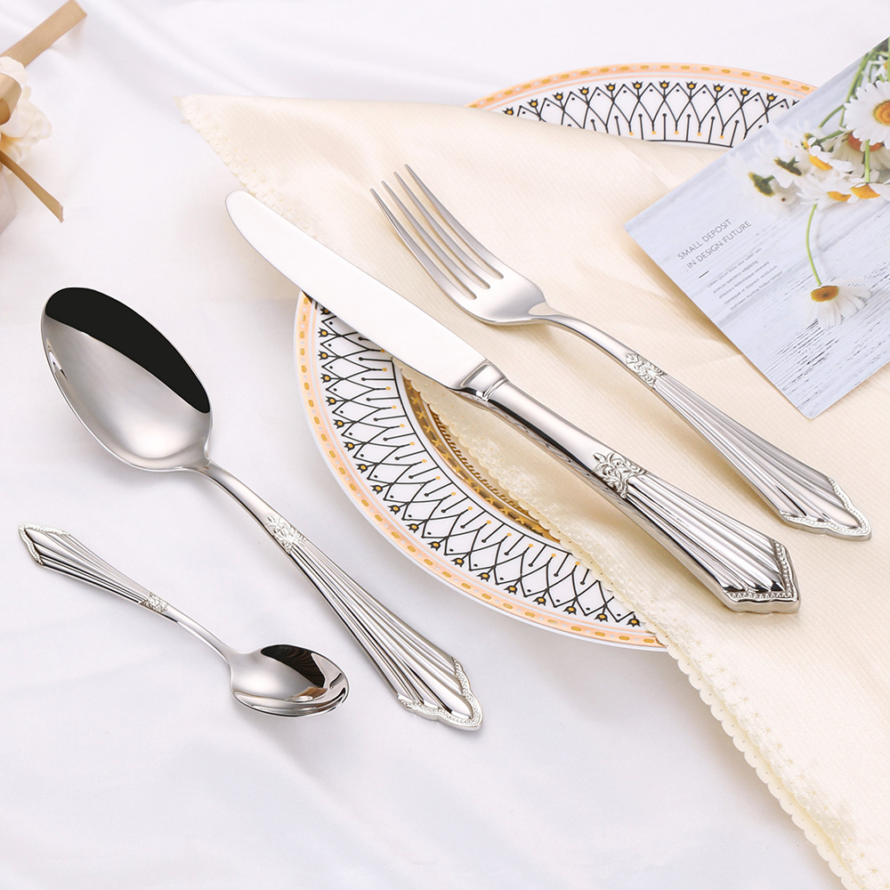 4/8/12/16/20 قطع مطلية بالذهب  - مراجعة Gold Plated Cutlery وسعره